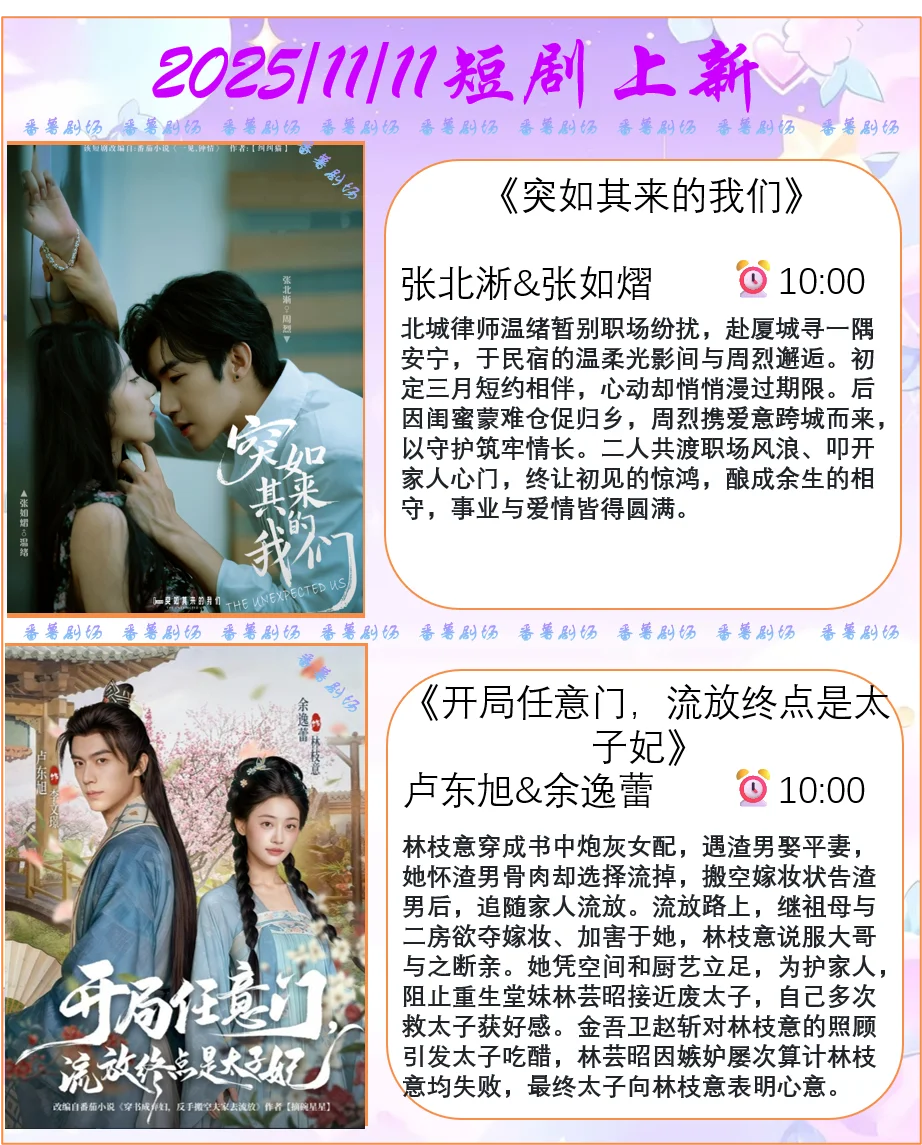 📺2025/11/11短剧上新