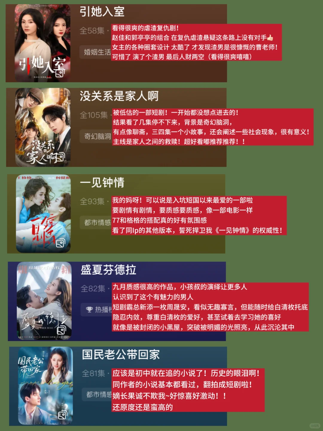 短剧推荐‼️钝评最近看过的50部剧（风格多样）