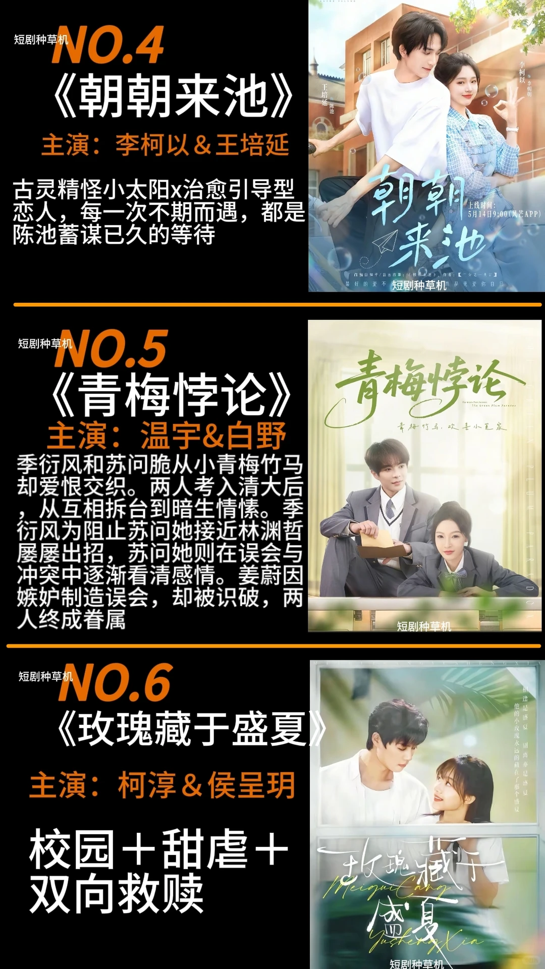 12部校园甜宠短剧推荐，拯救剧荒的你。