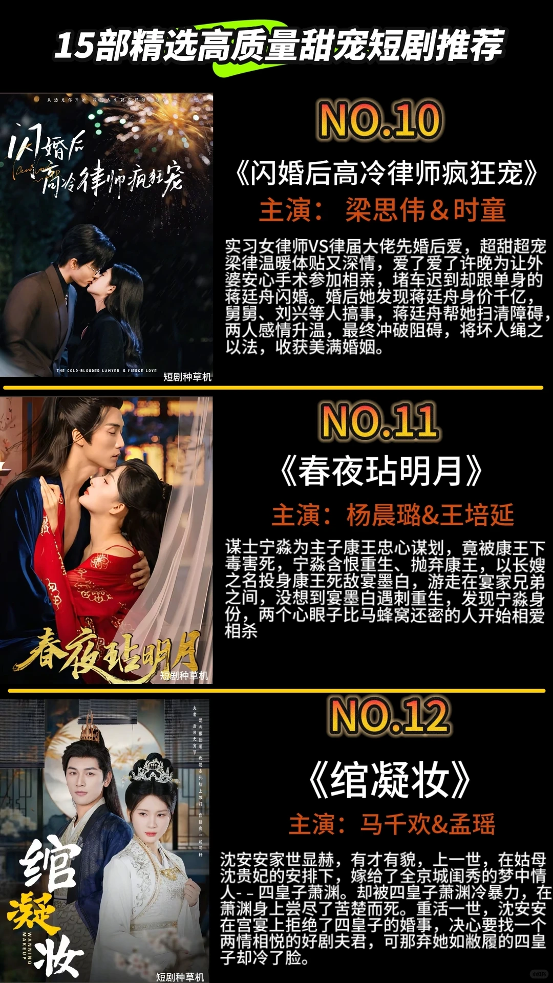 高质量甜宠短剧推荐，你最喜欢短剧是哪一个