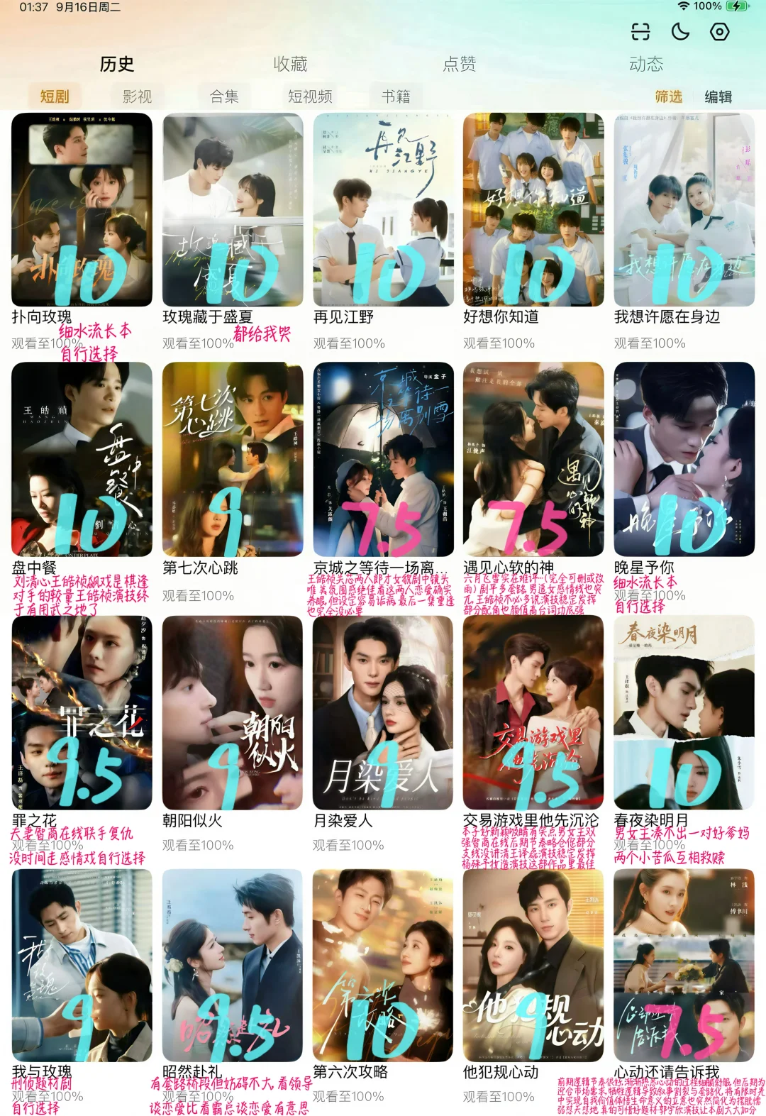 100部短剧评分【现代剧第二弹】