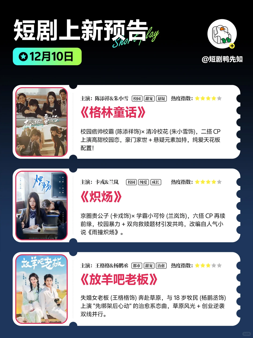 12月10日短剧预告🥳一大波好剧来袭！