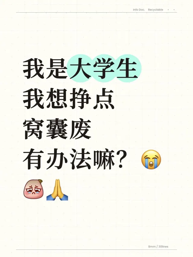 我是大学生，我想挣点窝囊废有办法嘛？