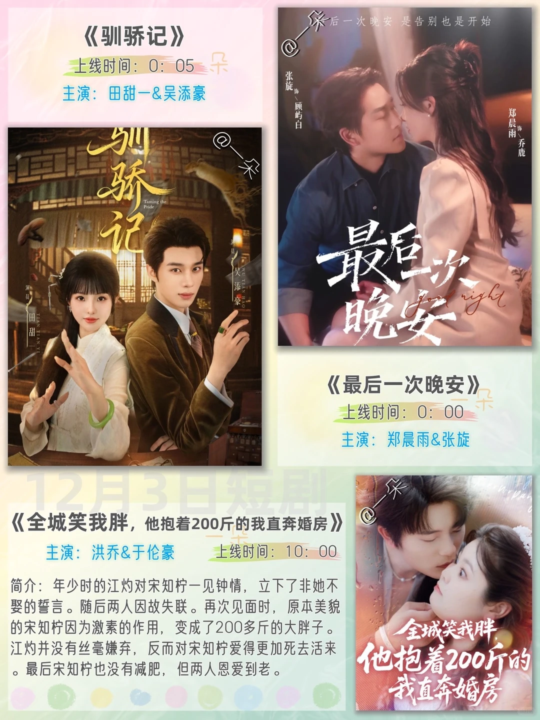 12月3日短剧上新推荐❗️欢迎补充推荐~