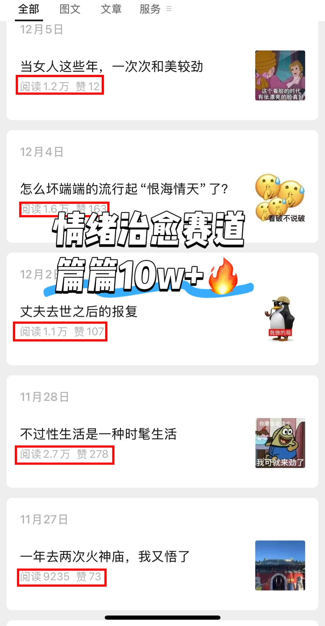 🔥刷到一个情感治愈赛道账号，篇篇10w➕