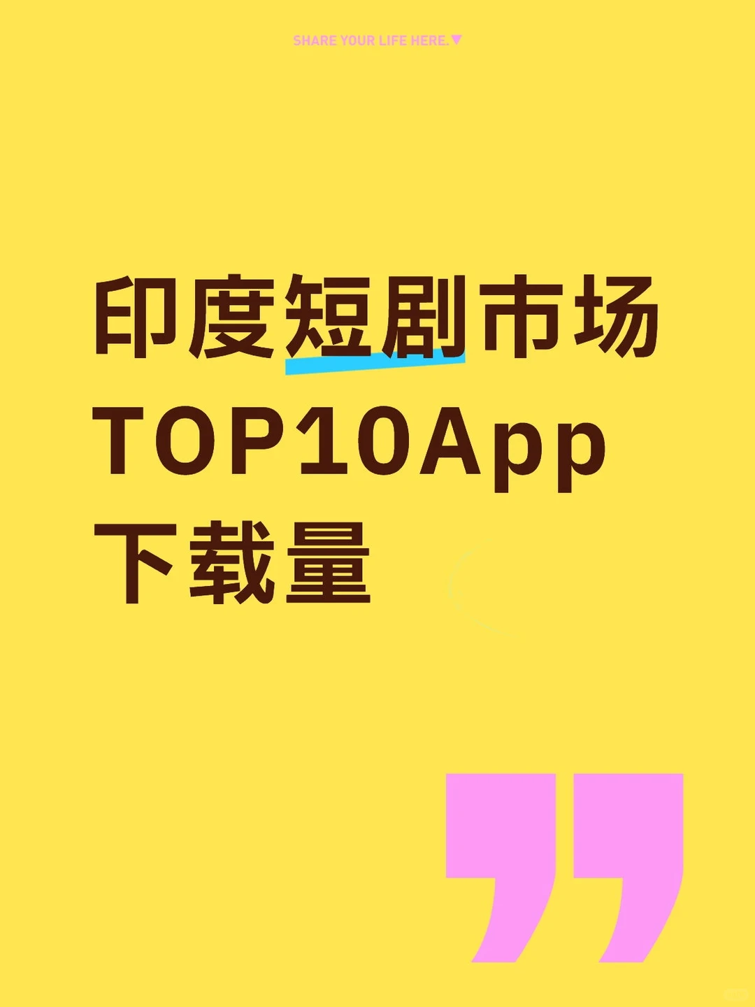 短剧｜印度短剧市场TOP10App下载量