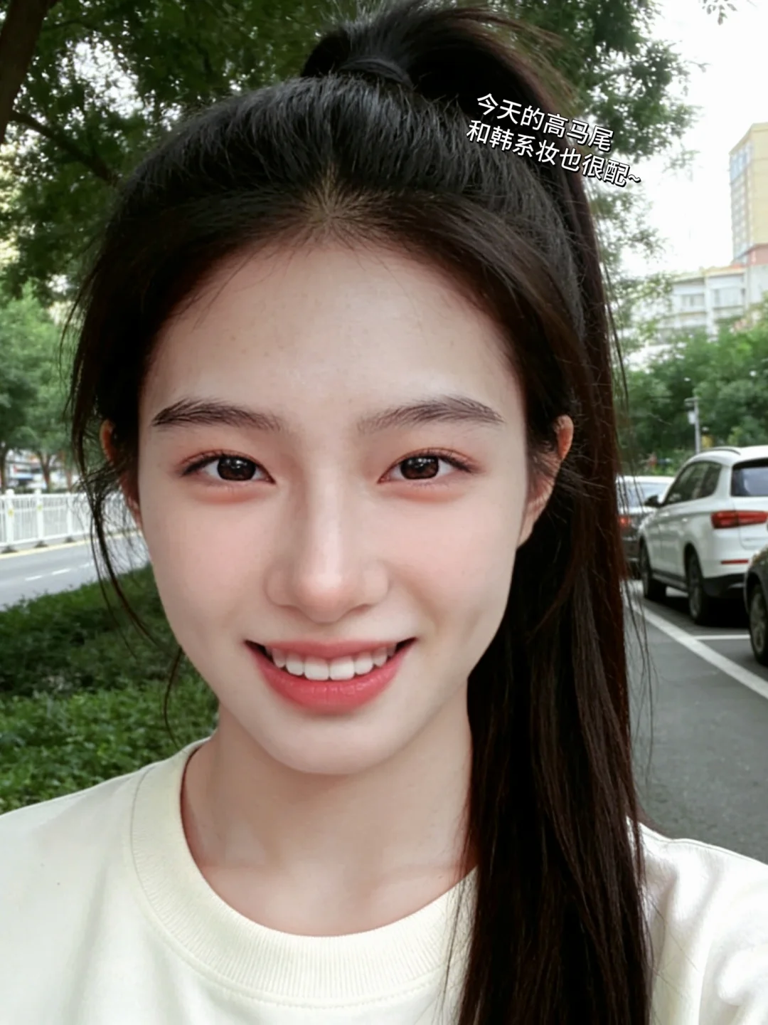 淡颜普女毫无畏惧上街