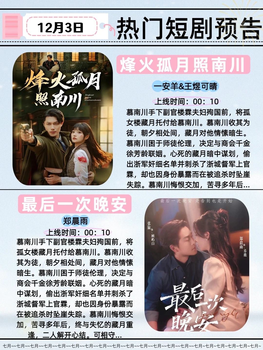 12月3日热门短剧推荐！