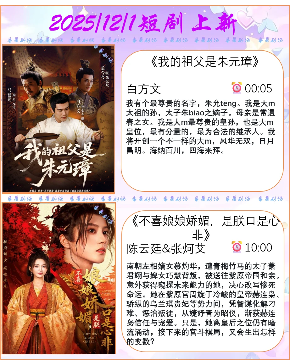 📺2025/12/1短剧上新
