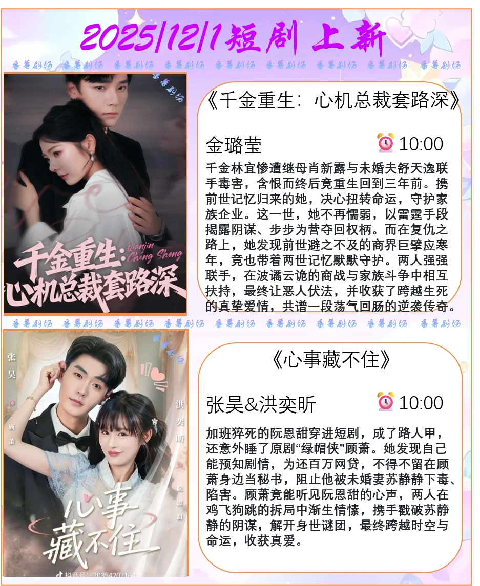 📺2025/12/1短剧上新