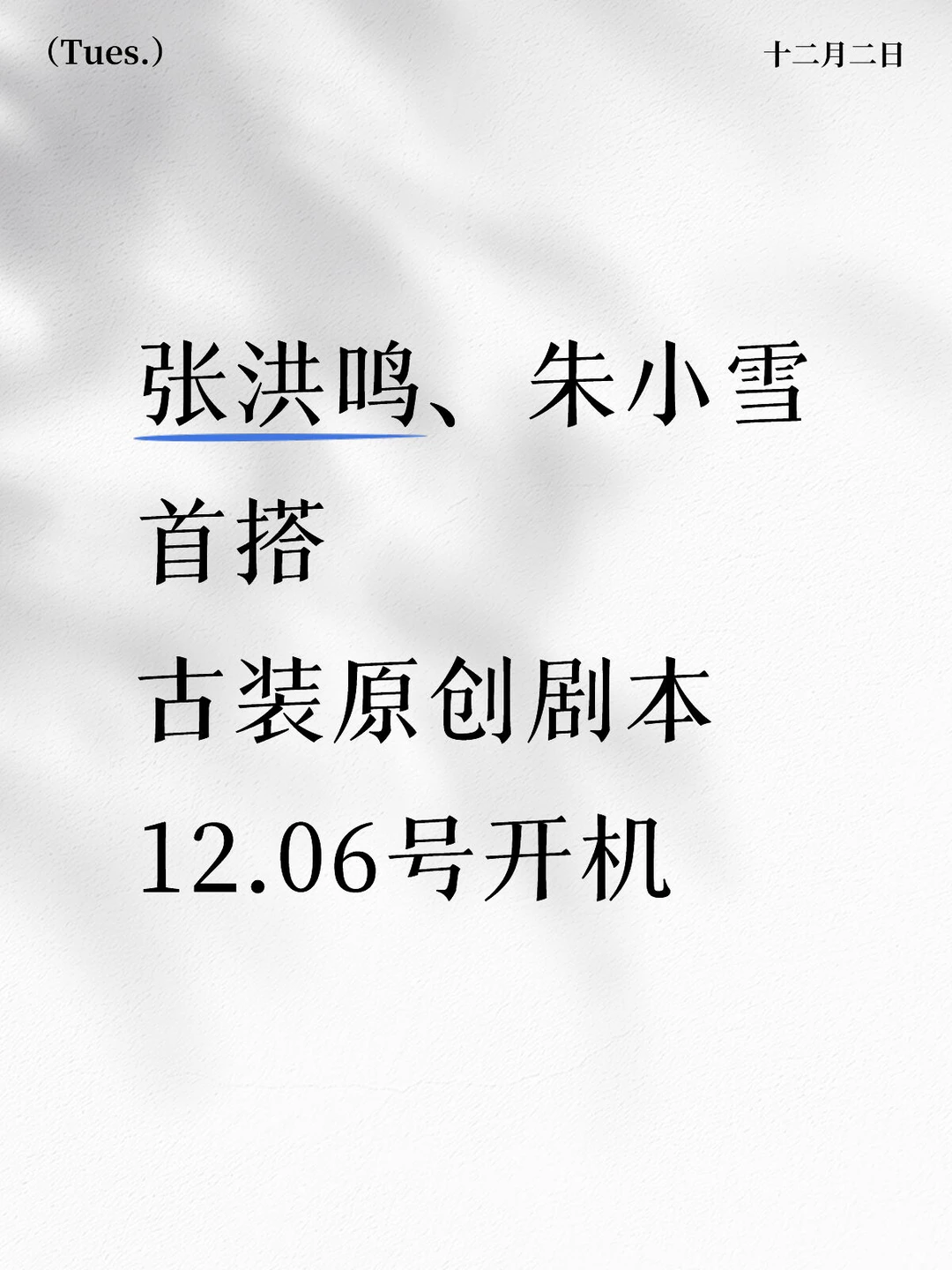 张洪鸣、朱小雪