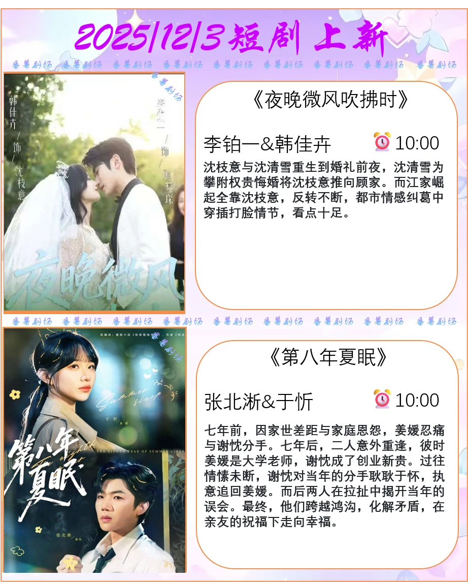 📺2025/12/3短剧上新