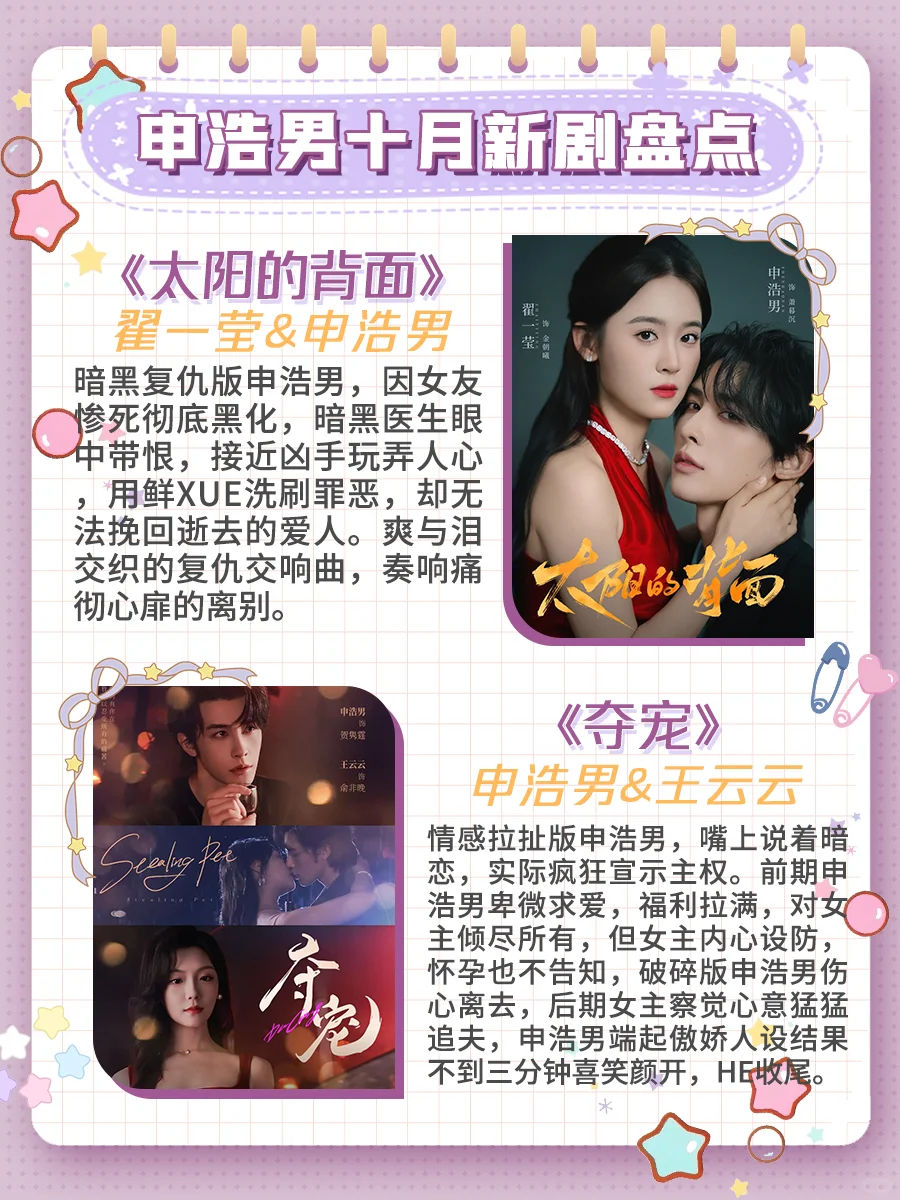 申浩男十月四部都市新剧，你最喜欢哪部？