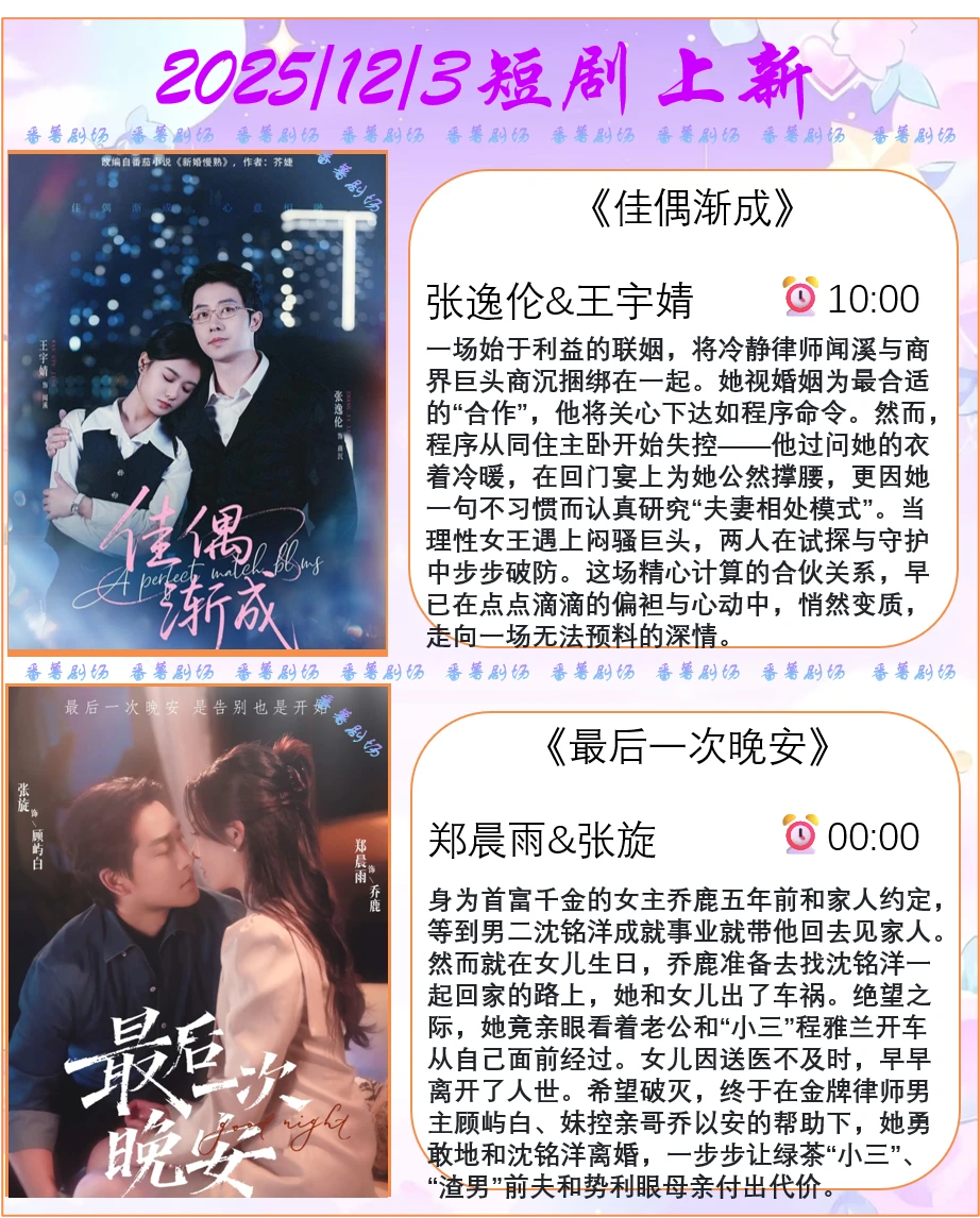 📺2025/12/3短剧上新