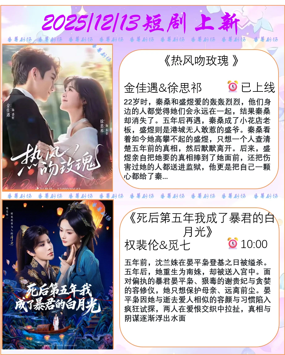 📺2025/12/13短剧上新