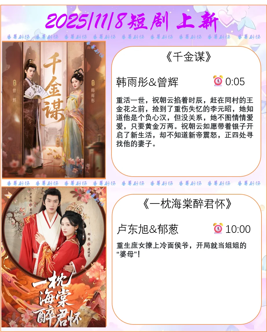 📺2025/11/8短剧上新