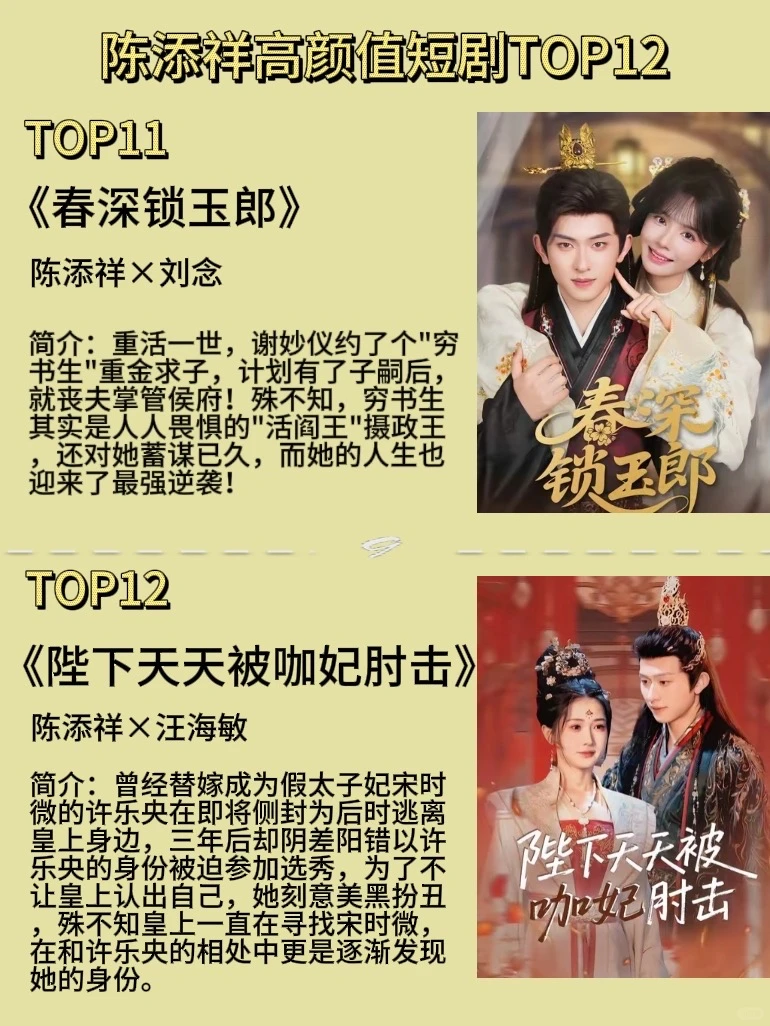 陈添祥12部神作盘点，颜狗的终极狂欢🎉