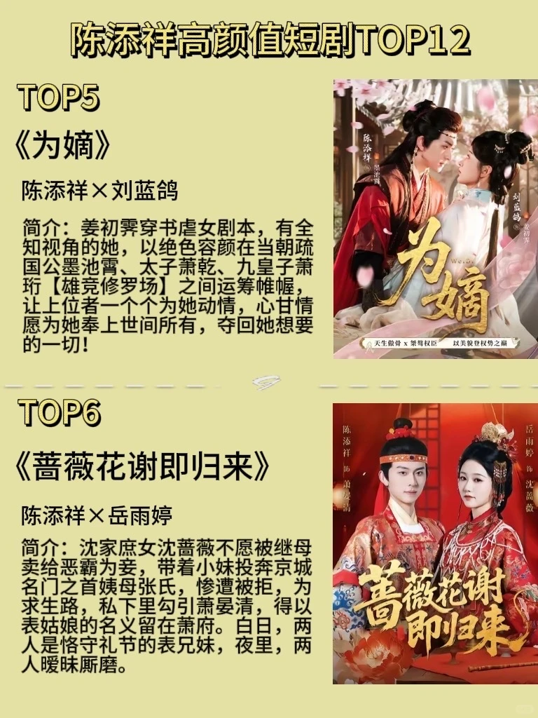 陈添祥12部神作盘点，颜狗的终极狂欢🎉