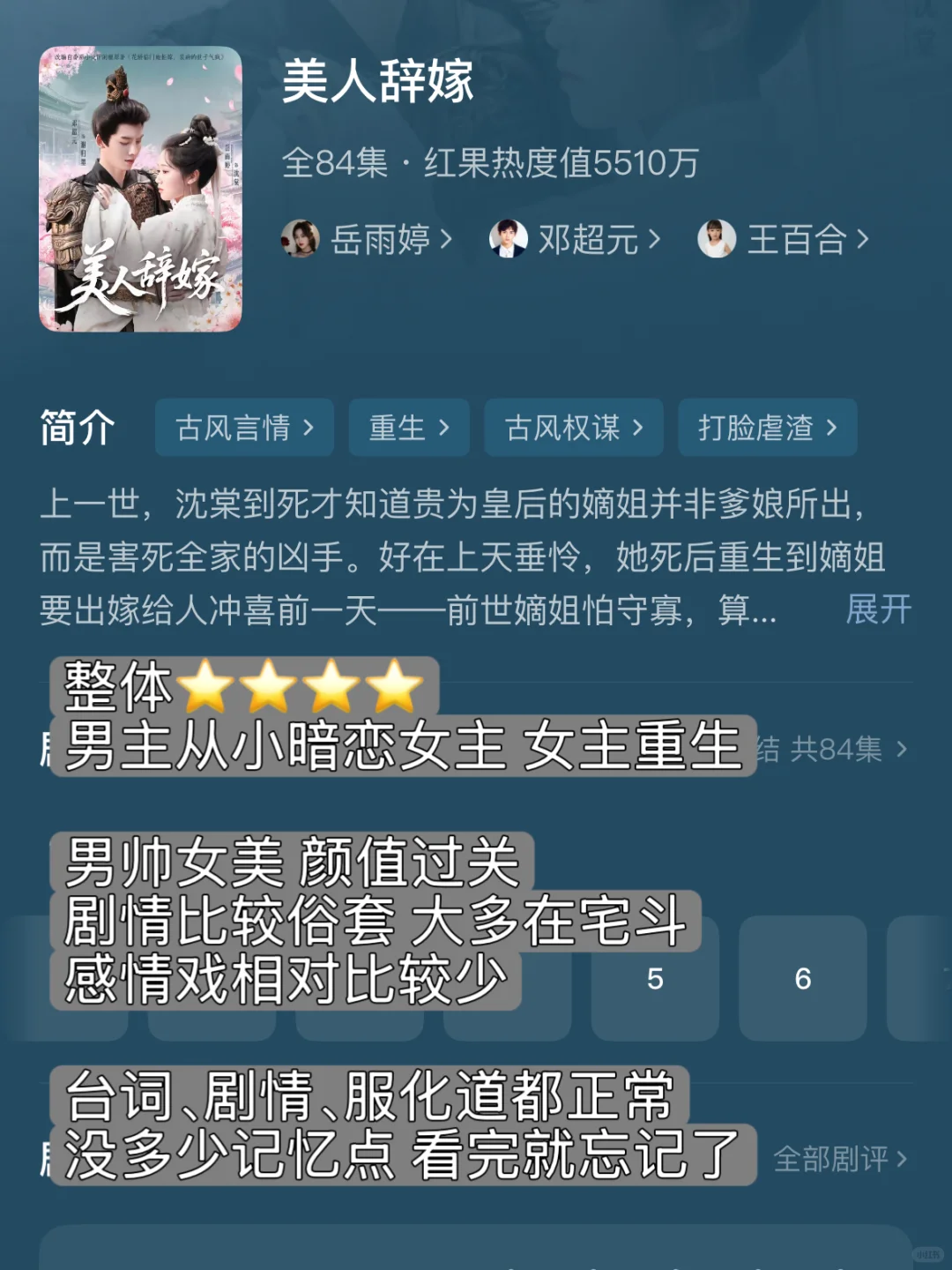 古装短剧个人总结1️⃣