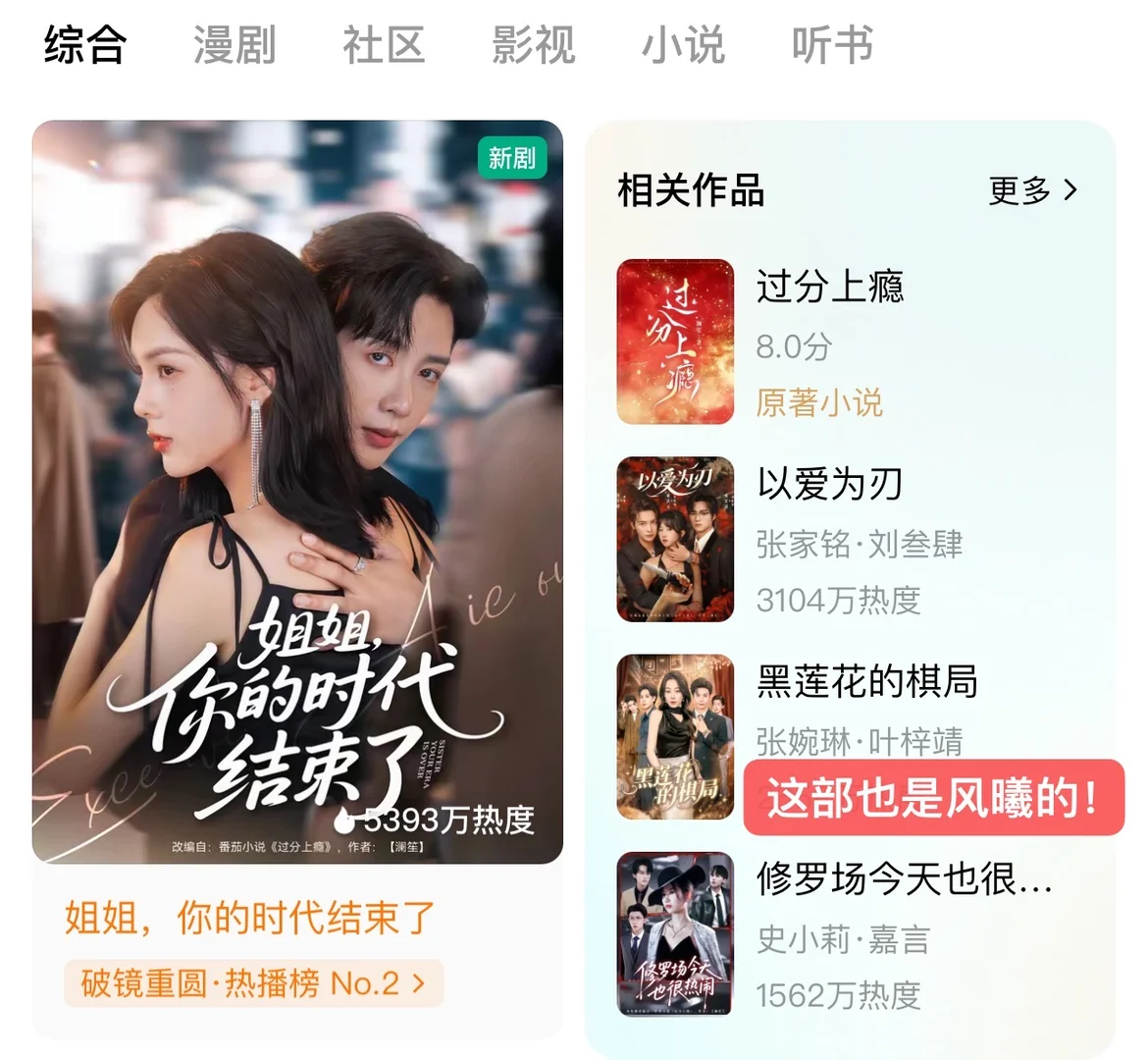 新剧播出第二天 接连上榜❣️