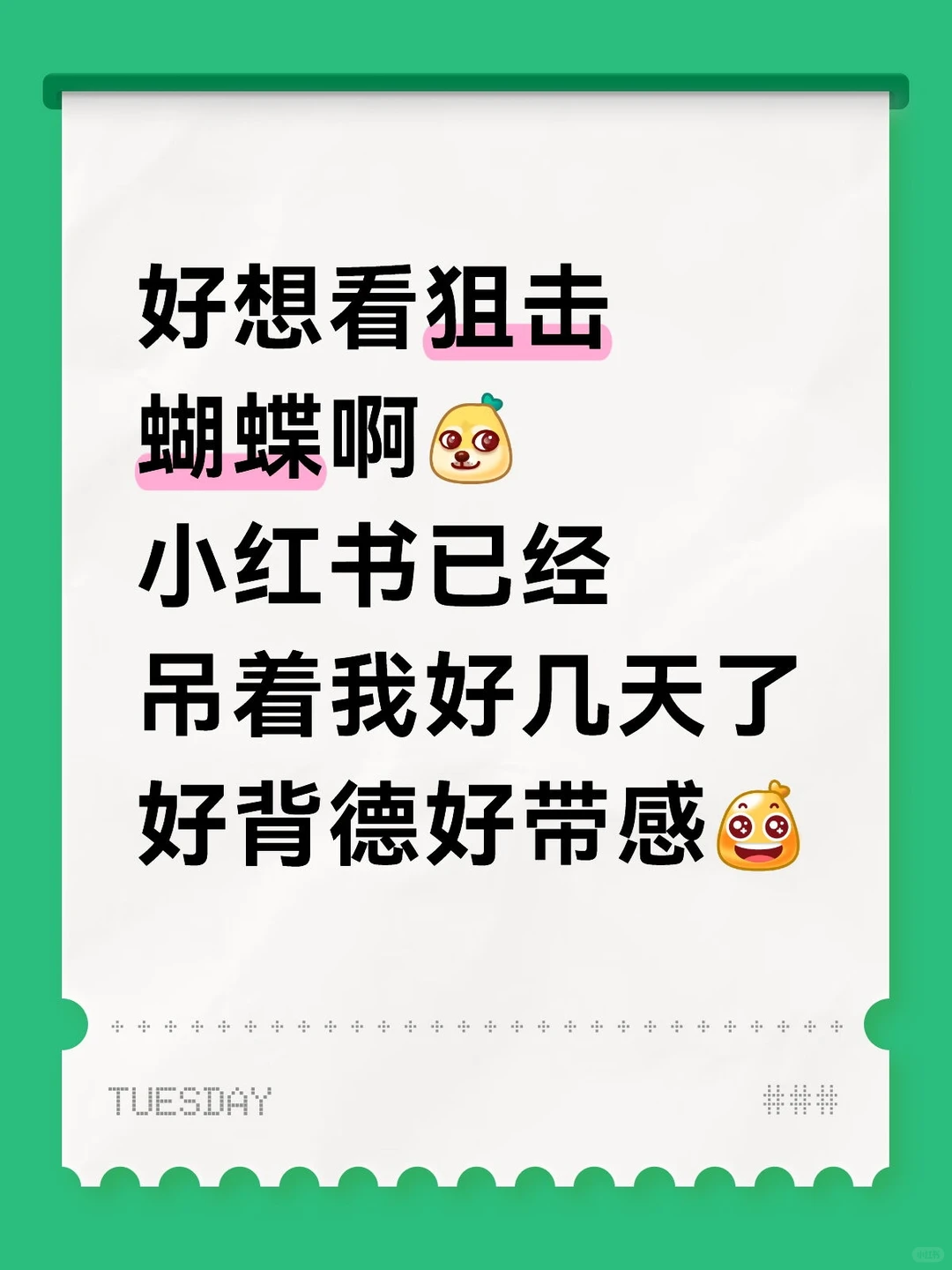 好想看狙击蝴蝶