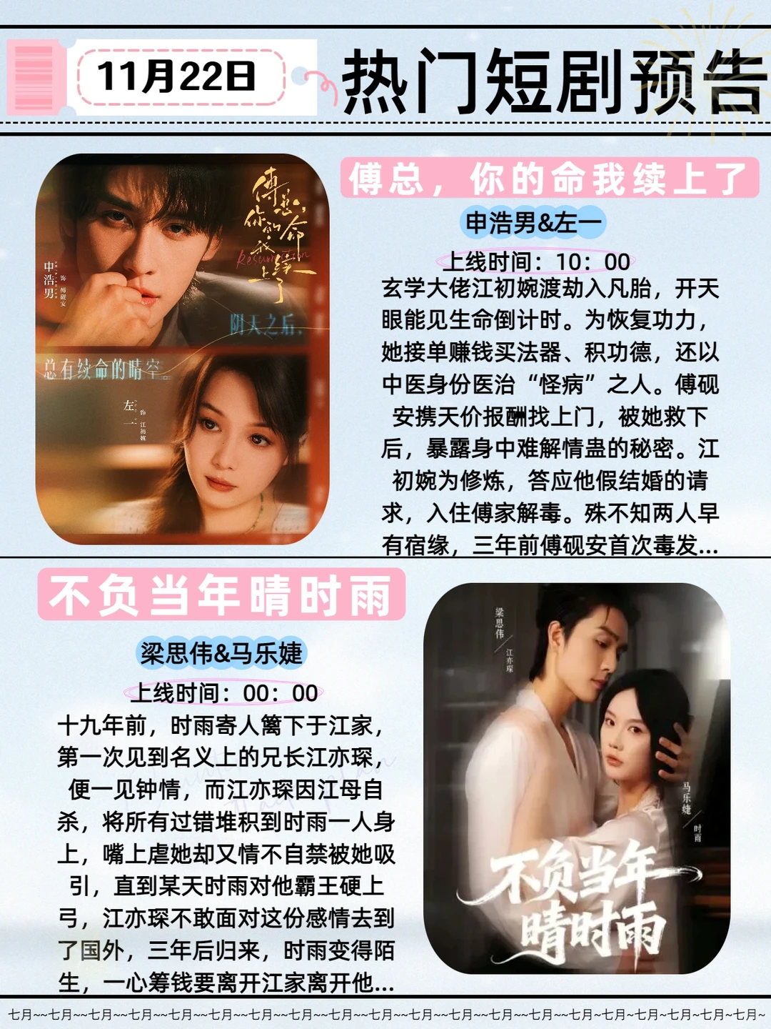 11月22日热门短剧推荐！