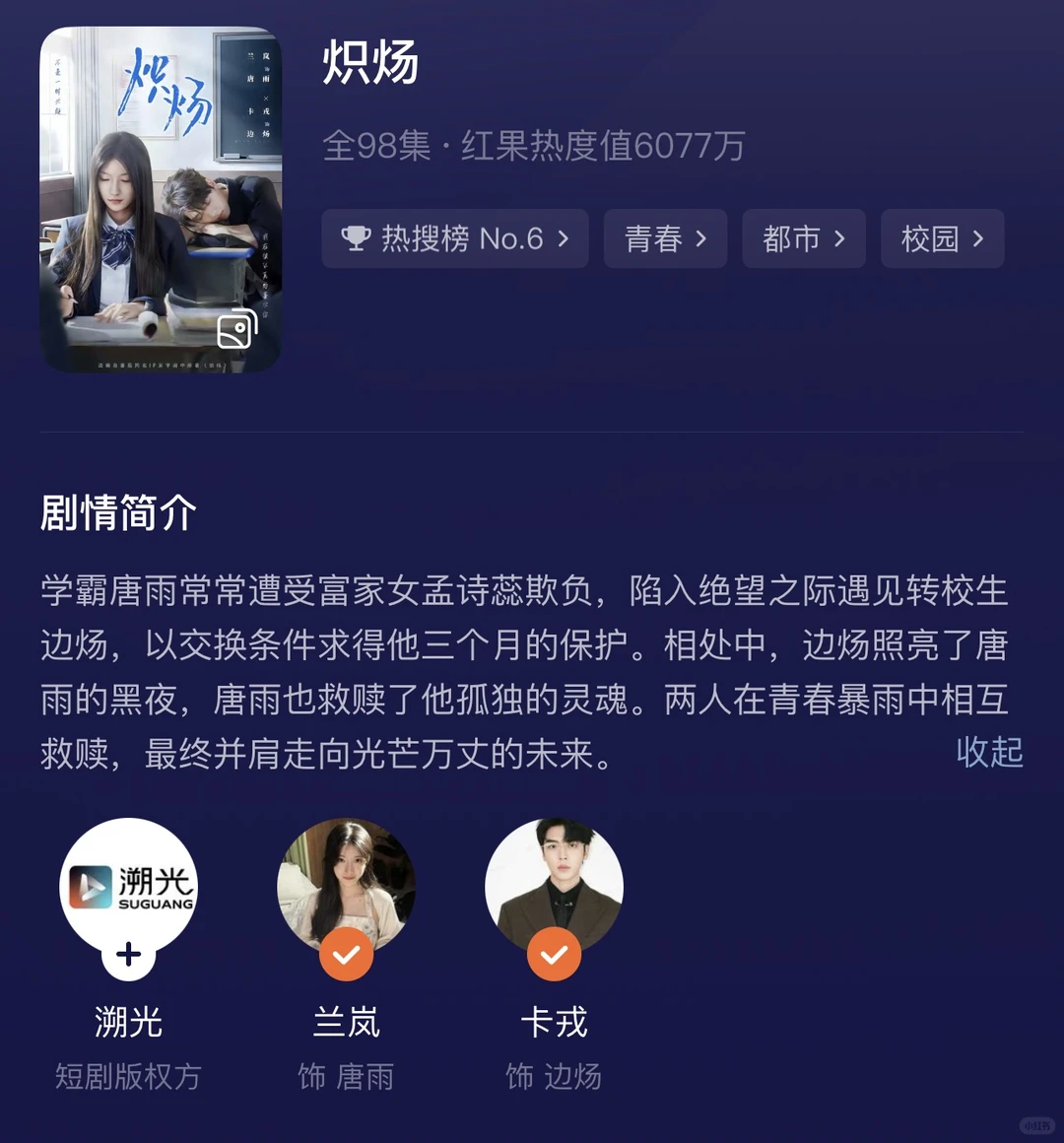 短剧《炽炀》，推荐指数5颗星🌟