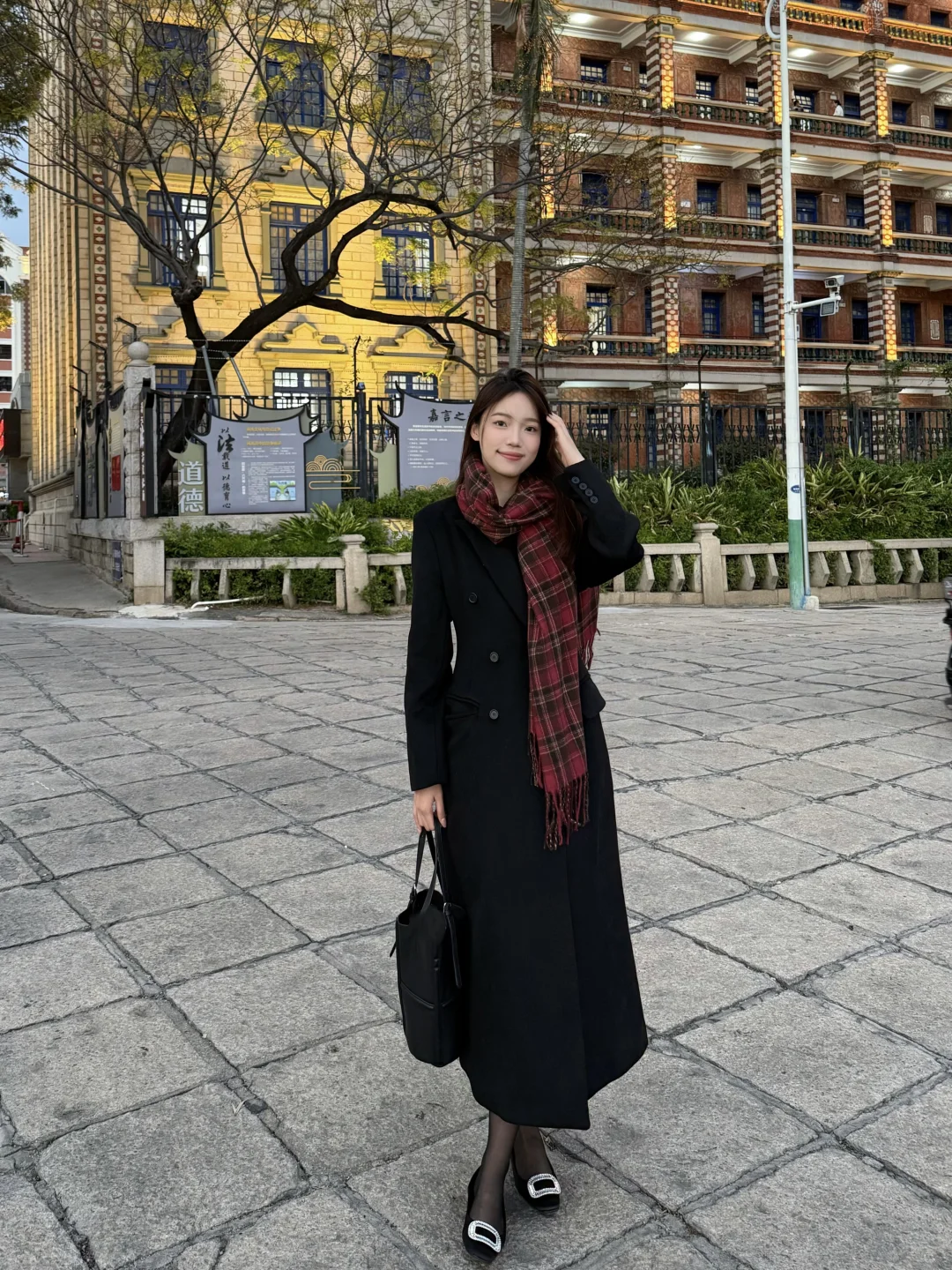 173 55 | 黑色大衣穿搭思路～