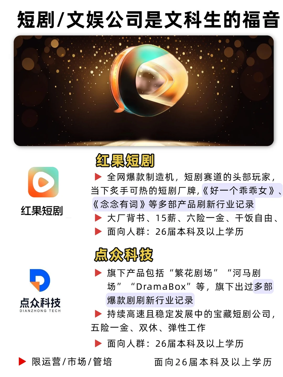 风口赛道的文娱/短剧公司是文科女生的福音