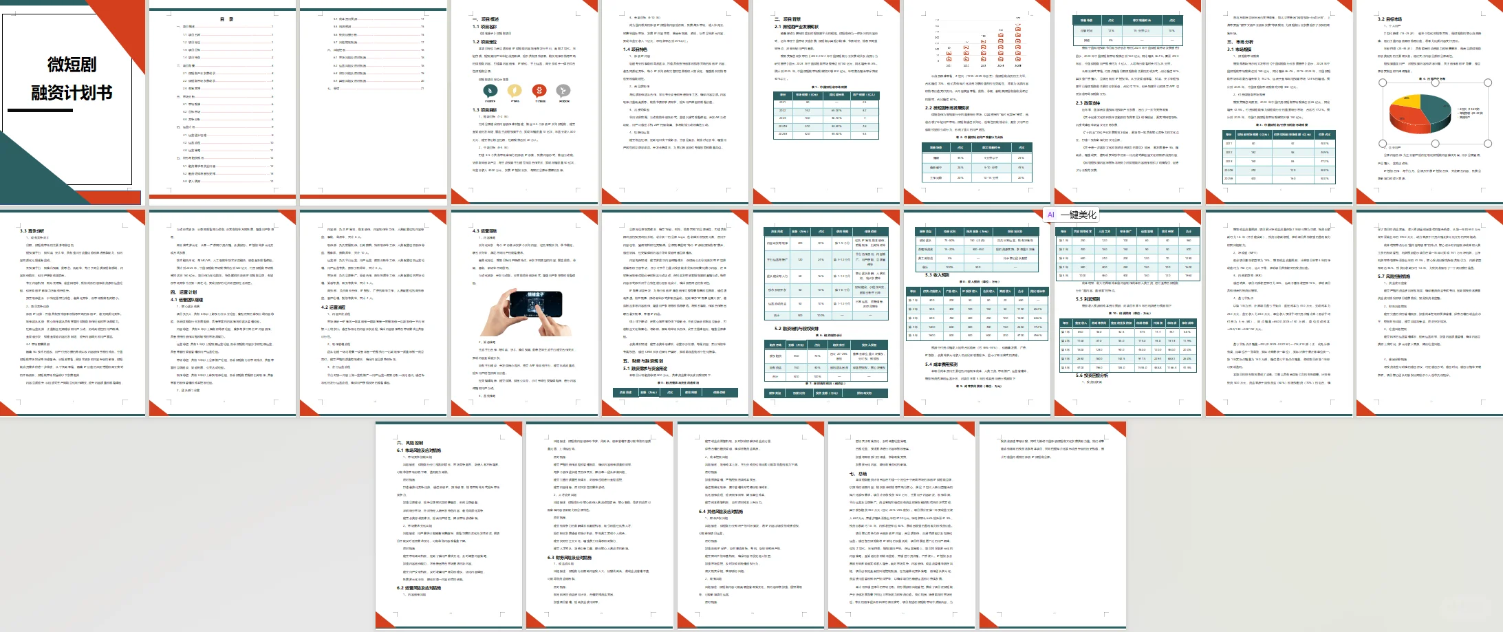 🔥微短剧融资计划书word➕ppt