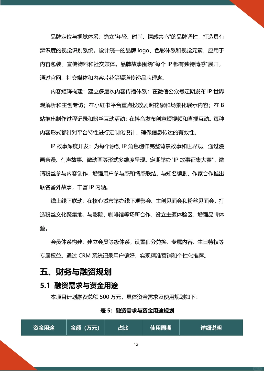 🔥微短剧融资计划书word➕ppt