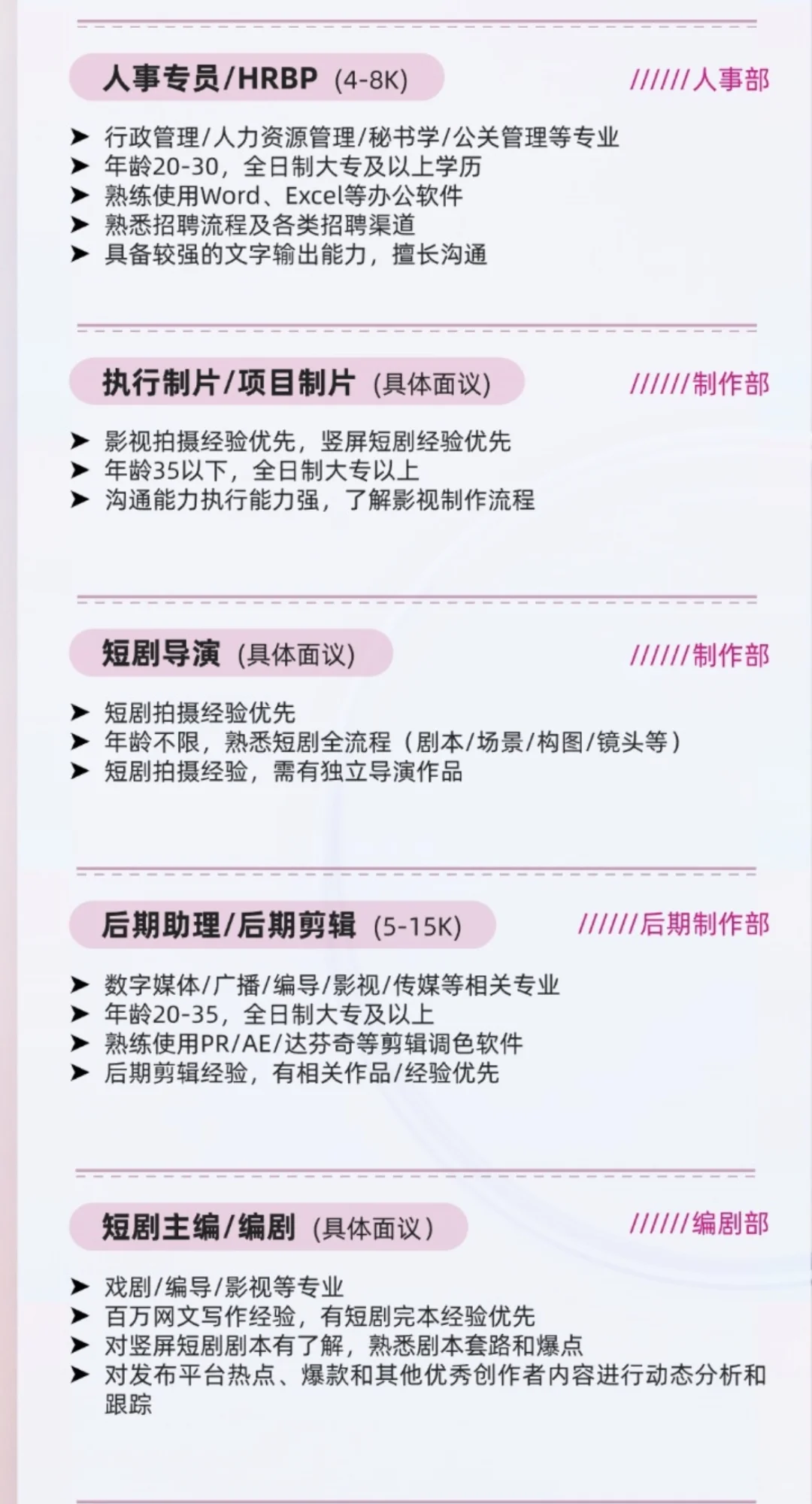 滴滴滴，短剧公司招聘啦！