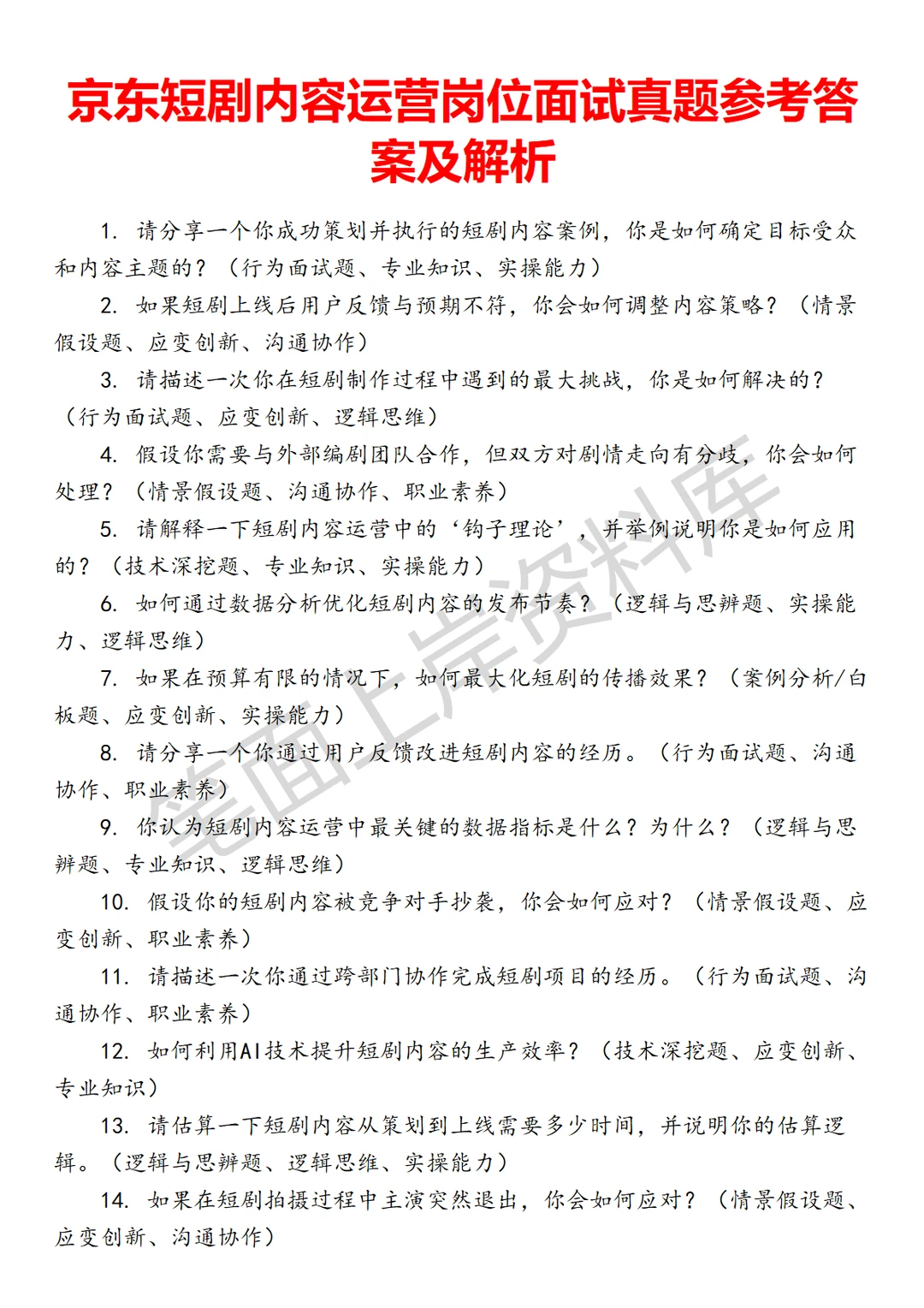 京东短剧内容运营