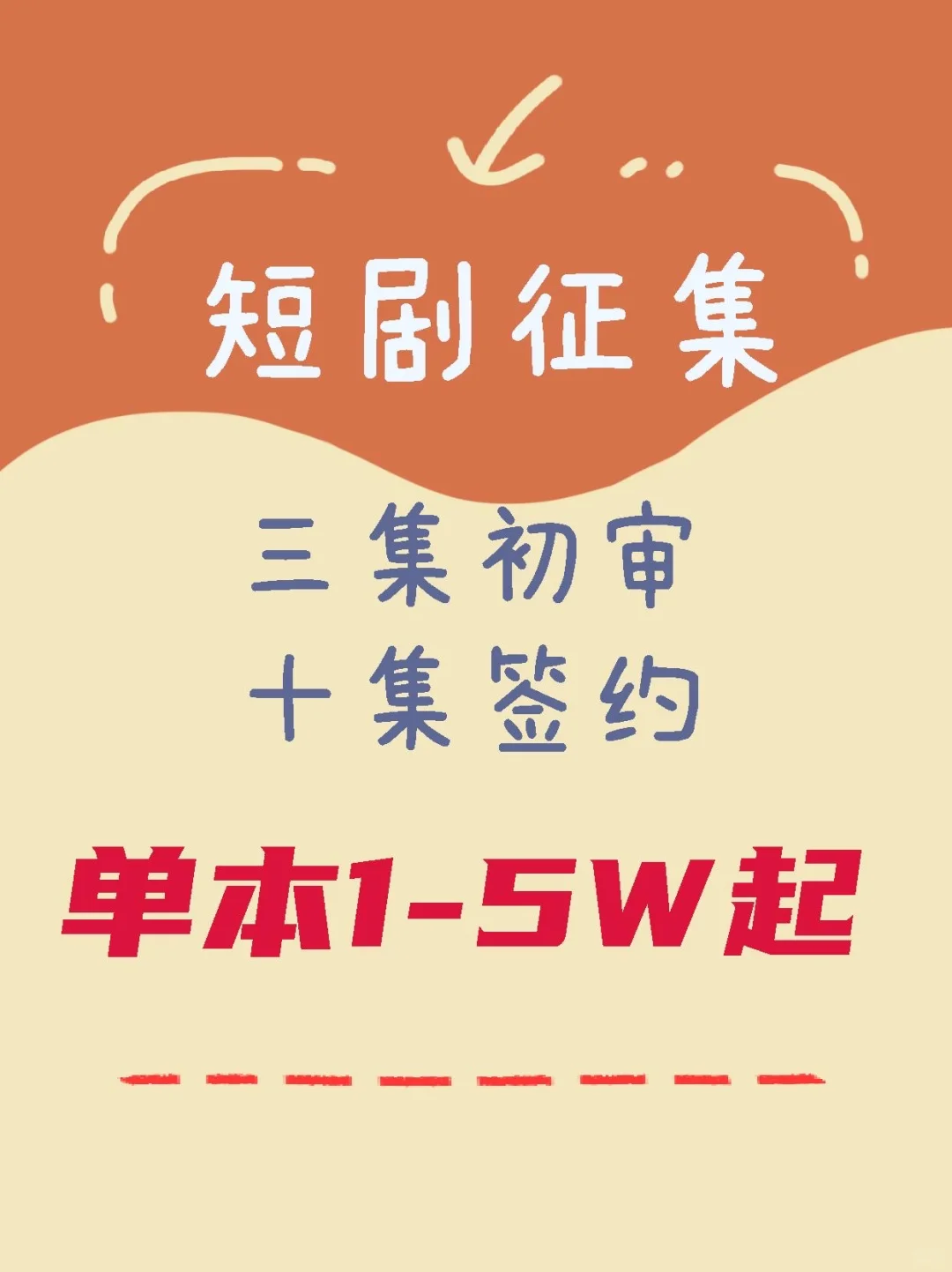 短剧剧本征稿啦！男女频1w起不封顶