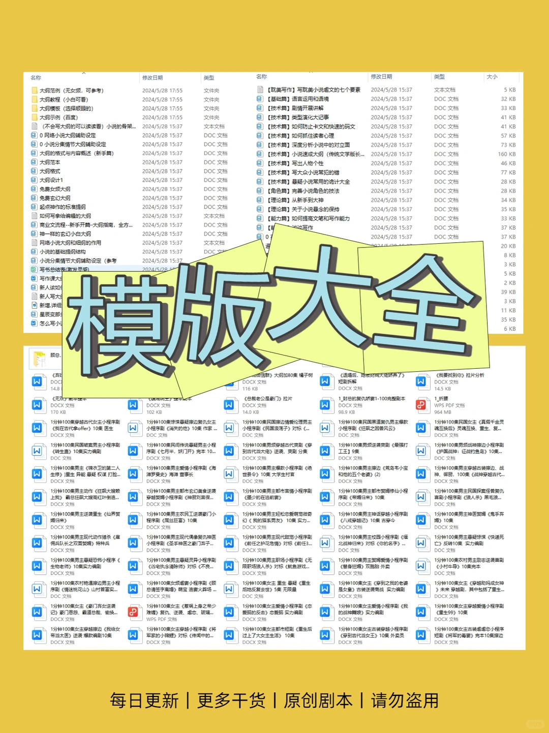 各类漫剧剧本模板【小说IP、动态、沙雕】