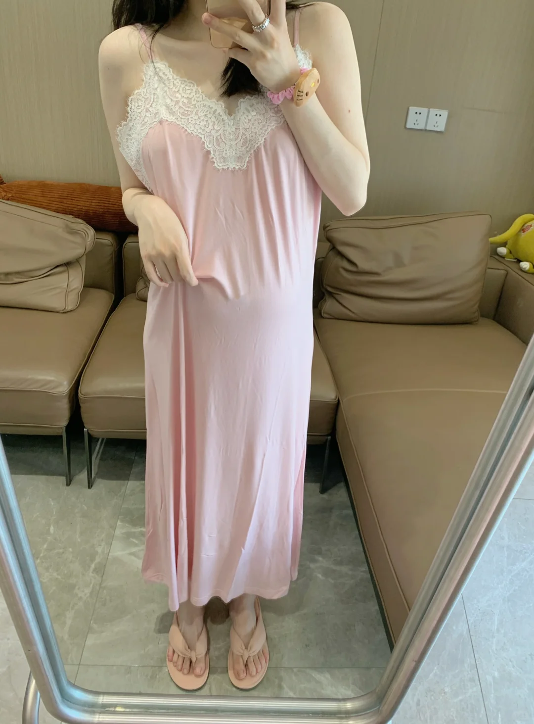 🫦小性感蕾丝吊带长裙！凉快莫代尔棉！