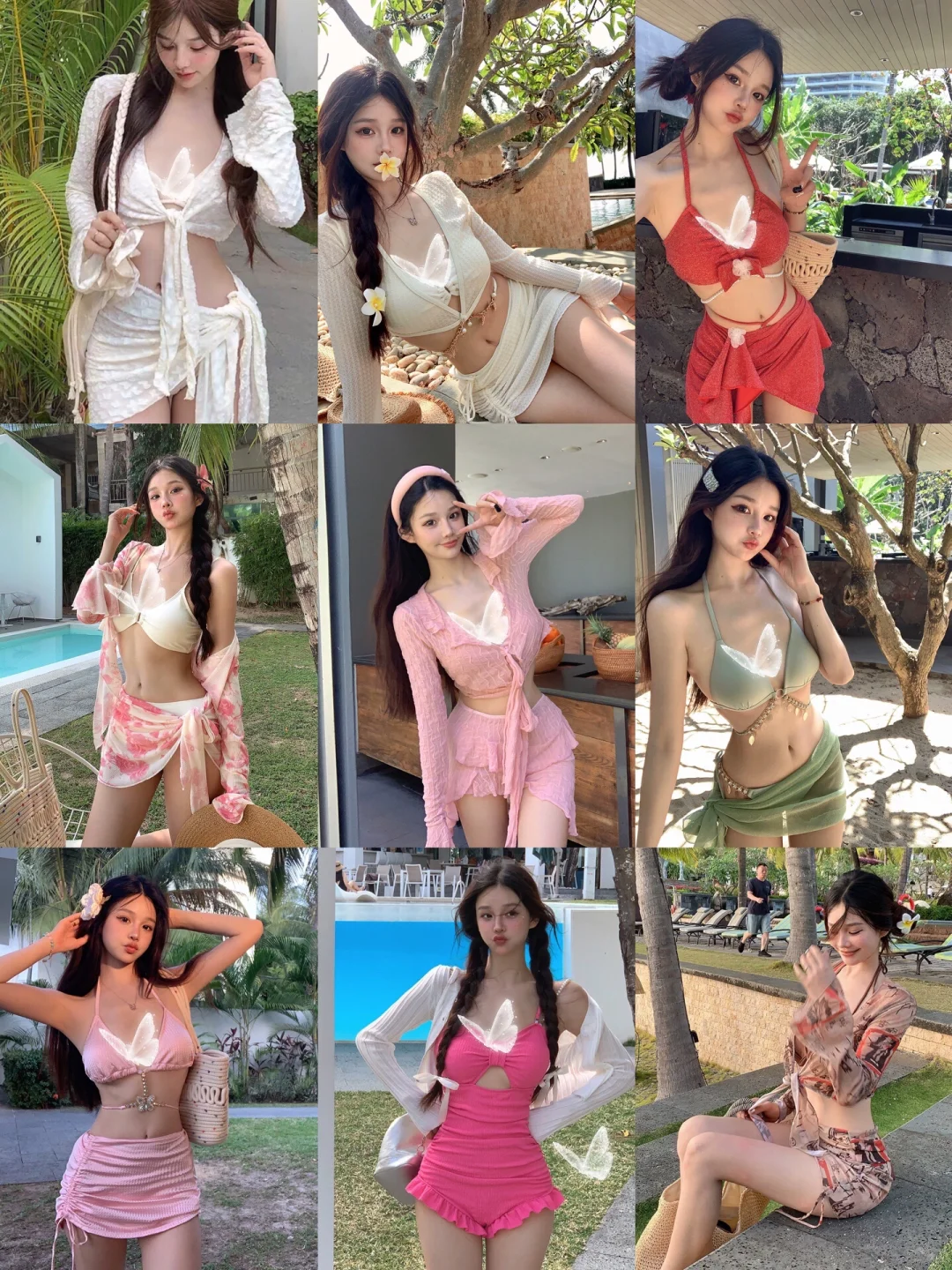 高颜值甜辣少女比基尼👙平价显瘦高级感泳衣