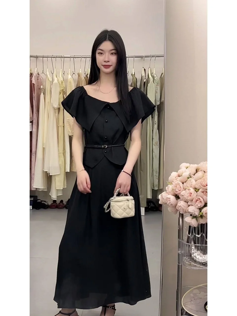 🌸韩版一字肩飞飞袖，甜美淑女新风尚🌸