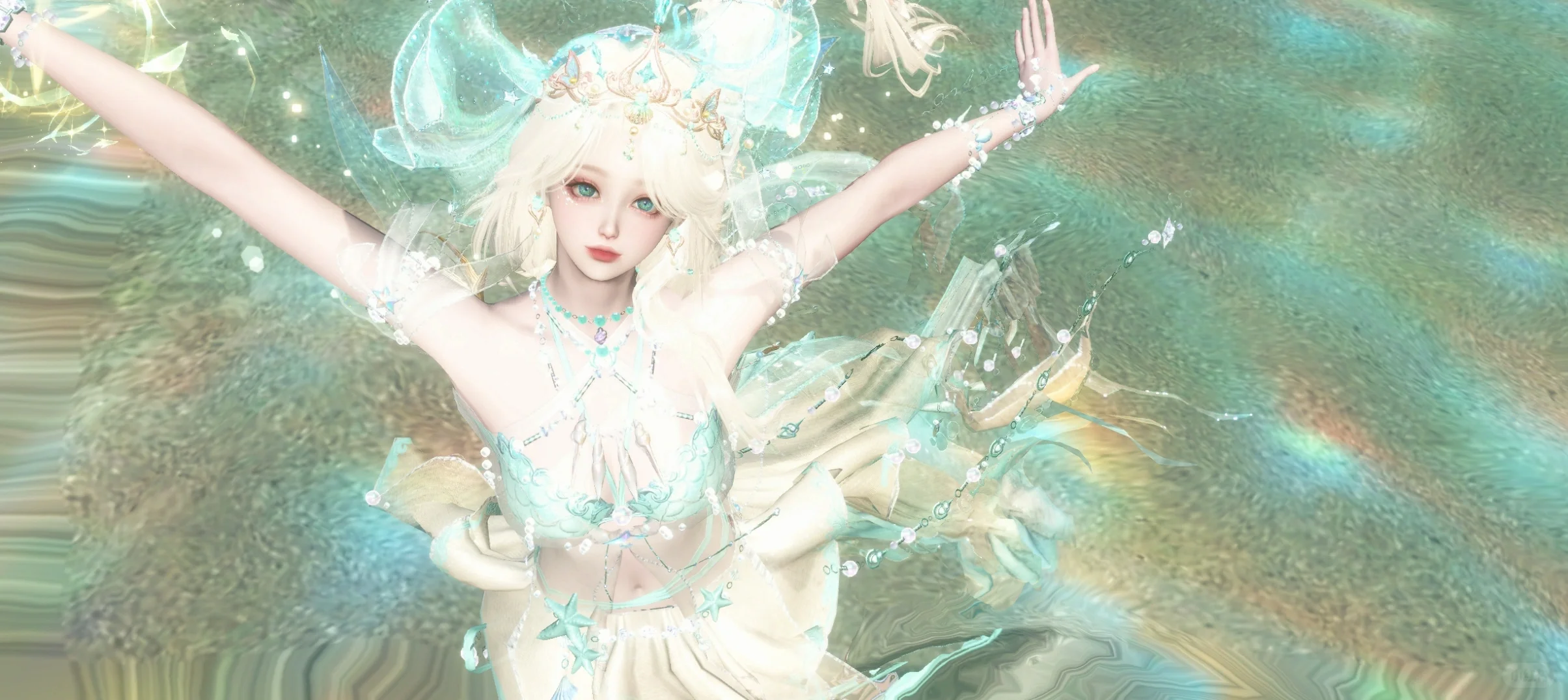 鳞纱幻海泳装染色