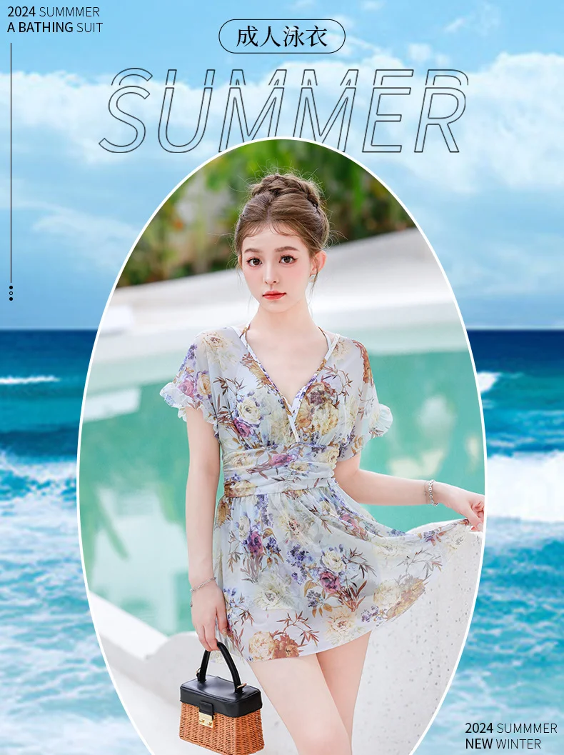 🌺时尚法式泳衣👙,显瘦必备!