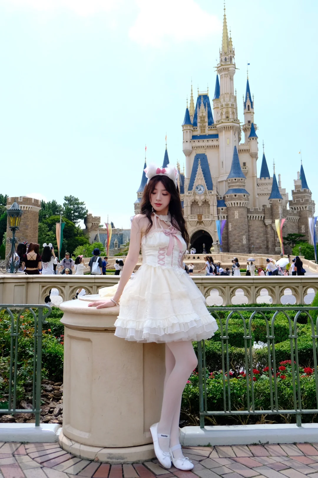 东京迪士尼穿搭!Lolita白丝穿搭分享~