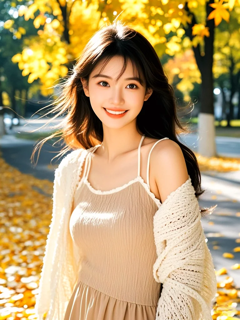 🍁银杏映衬下的美🍁