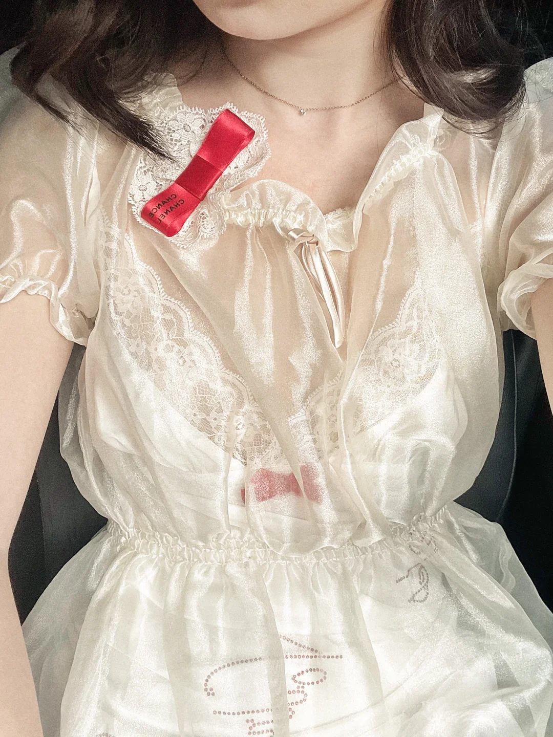 玻璃纱娃娃罩衫🍒｜ootd