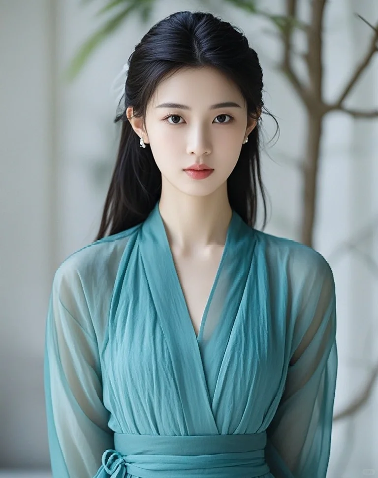 一袭青衣,清新脱俗