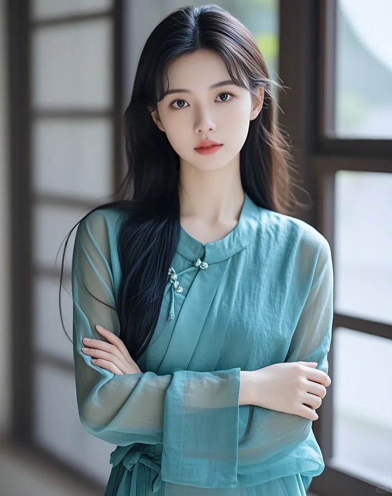 一袭青衣,清新脱俗