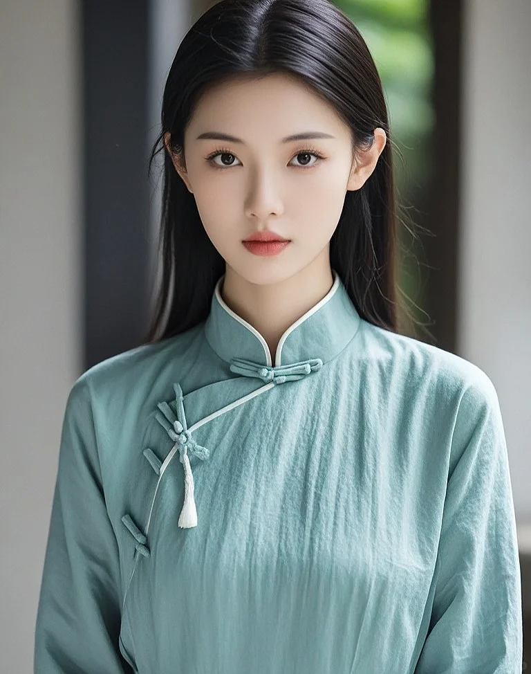 一袭青衣,清新脱俗