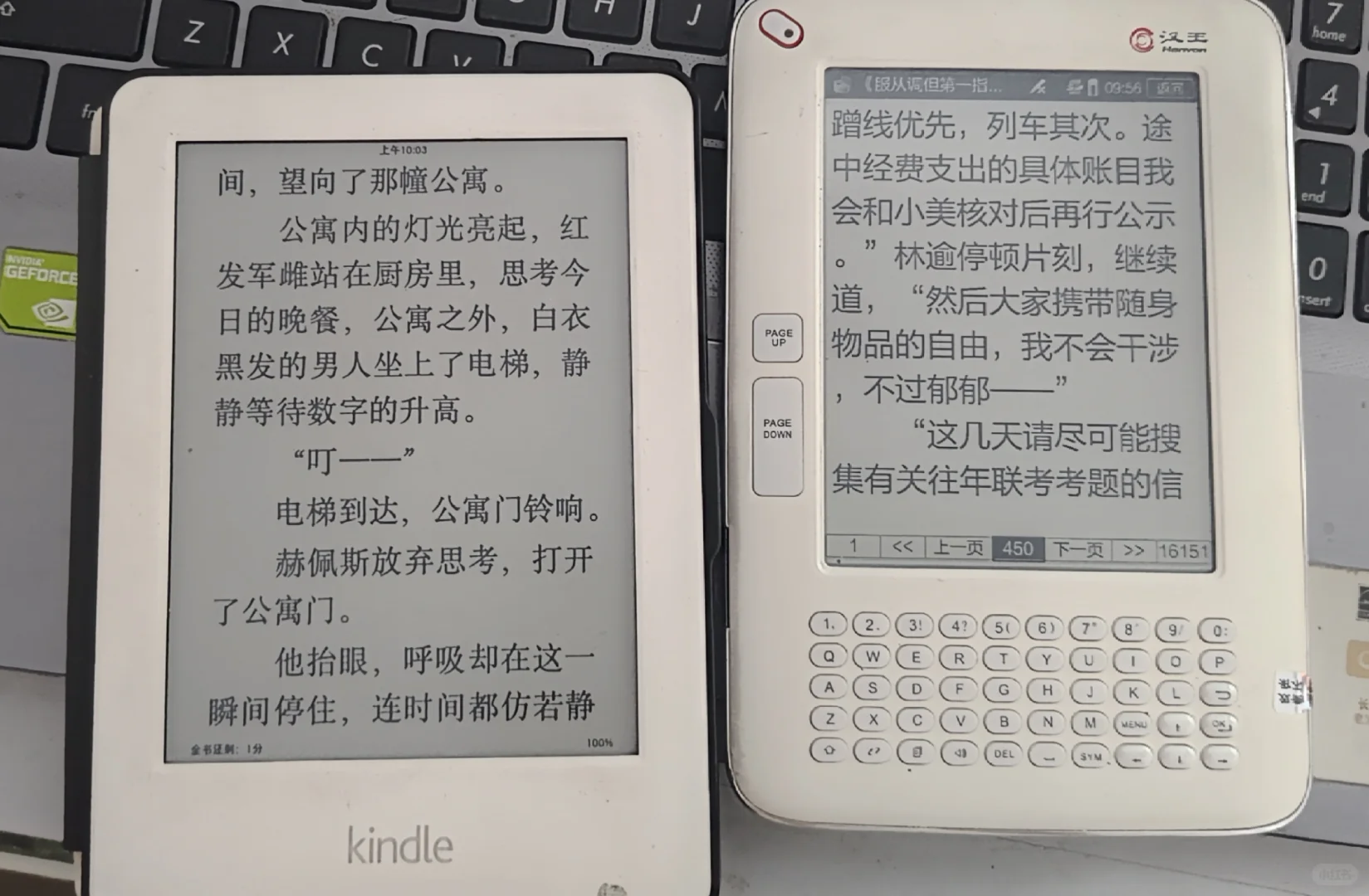 新收的美貌小废物和kindle的对比