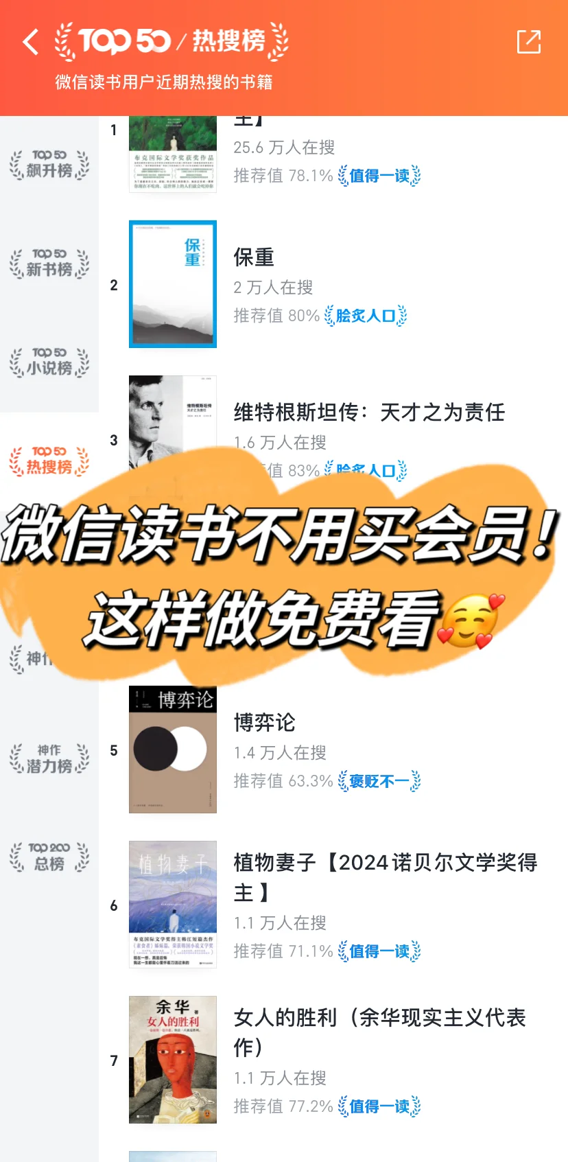 微信读书不用买会员就可以免费看啦🔥🔥🔥