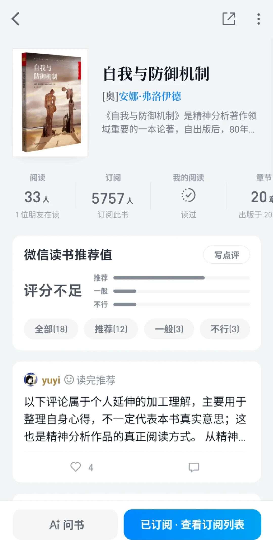 #电子书 #弗洛伊德 #自我与防御机制