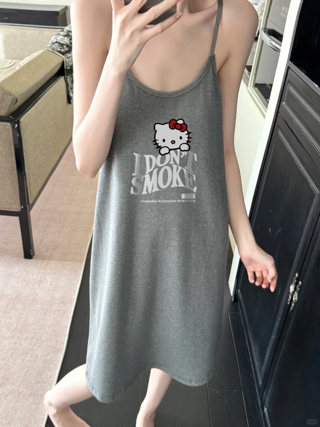纯棉系｜性感可爱的Kitty吊带睡裙来袭！